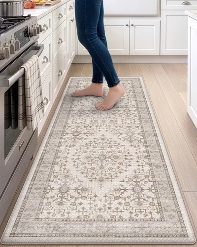 Vista 56 de DEXI Alfombrillas de cocina acolchadas antifatiga, 24 x 87 pulgadas, color Beige claro