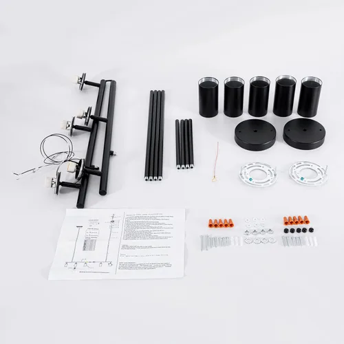 Vista 7 de Kit de iluminación LED de 5 luces, luz de pista negra, cabezal de luz flexible giratorio, iluminación moderna para cocina, sala de estar, comedor