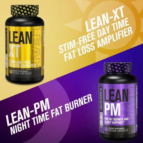 Vista 5 de Jacked Factory Lean-XT - Quemador de grasa sin cafeína, suplemento de pérdida de peso no rígido, supresor del apetito y potenciador del metabolismo