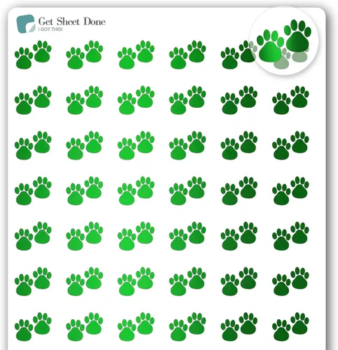 Vista 13 de Paw - Calcomanías para planificador de mascotas, 54 láminas doradas (1/2 pulgadas), recordatorio de medicamentos para el cuidado de perros y gatos