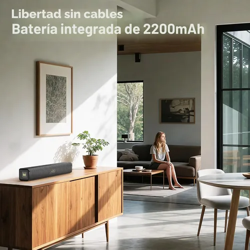 Vista 8 de Monster Altavoces de computadora S220 para PC de escritorio, altavoces de PC de 2.0 canales con diafragma de graves dual, Bluetooth 6.0 y barra