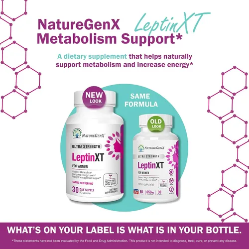 Vista 2 de NatureGenX LeptinXT for Women – Weight Management with Green Coffee Bean, Garcinia & Green Tea Extract – Gluten-Free, Non-GMO, Vegan – 60 Capsules