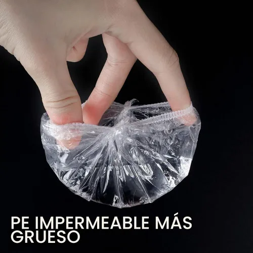 Vista 4 de Paquete de 200 protectores de oído transparentes, desechables, impermeables, para teñir el cabello, protectores de oídos de plástico impermeables