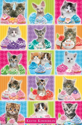 Vista 12 de Trends International Keith Kimberlin - Kitten - Cupcake Wall Poster, 14.725" x 22.375", Barnwood Framed Version