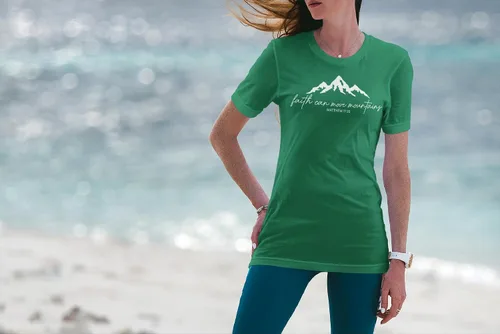 Vista 3 de Faith Can Move Mountains Shirt, Religious Christian Gift, Vertical Cross Jesus Love and Grace Shirt, Faith Shirt, Gift For Her, Gift For Mom