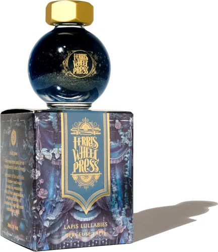 Vista 61 de Ferris Wheel Press Tinta, Ferritales Edición Limitada, La Sinfonía Crepúsculo, Índigo con Brillo Azul, Botella de Tinta para Pluma Estilográfica