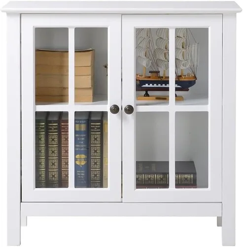 Vista 3 de American Furniture Classics 22600 Armario de puerta de cristal, blanco