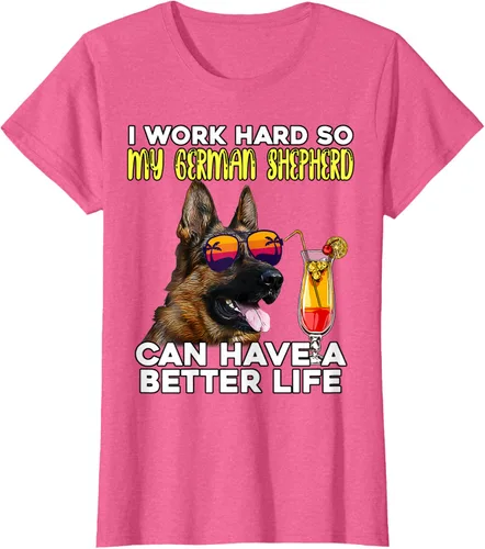 Vista 39 de Camiseta I Work Hard So My German Shepherd Can Have A Better Life Negro