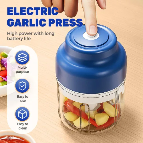 Vista 2 de 2026 Nuevo picador eléctrico de ajos, mini picador de verduras portátil con carga USB, procesador de alimentos inalámbrico, juego de picador