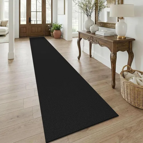 Vista 136 de KOZYFLY - Tapete para puerta de interior, lavable, pequeña, antideslizante, con respaldo de goma, felpudo de algodón para el hogar, color negro