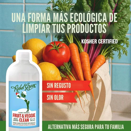 Vista 4 de Rebel Green Limpiador de frutas y verduras, limpiador de productos