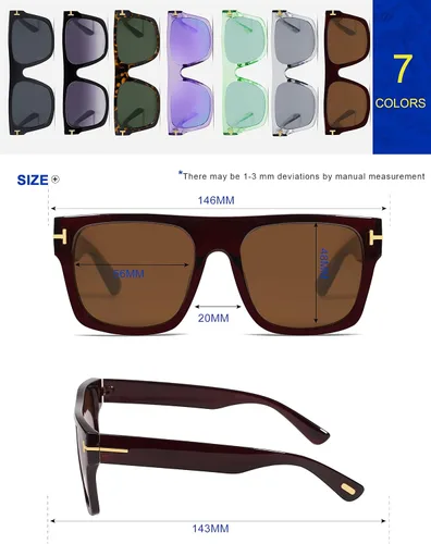 Vista 4 de VANLINKER Gafas de sol cuadradas de moda para hombre y mujer, de gran tamaño, con parte superior plana, retro, 70s, rectangular, para conducir