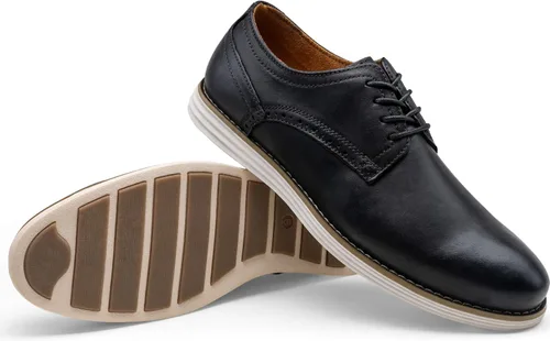 Vista 5 de Vostey Zapatos de vestir para hombre, zapatos de vestir casuales de cuero para hombres, zapatos Oxford de negocios de cuero para hombres