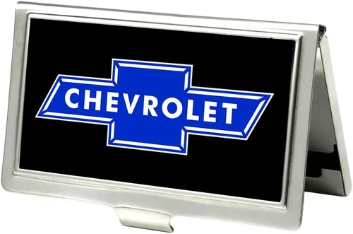 Vista 12 de Portatarjetas de visita 1965 Chevrolet Bowtie Negro Blanco Pequeño