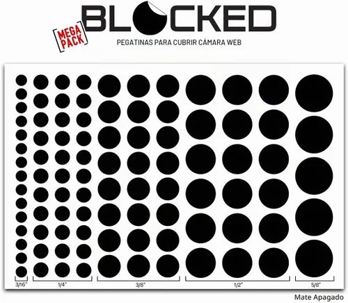 Vista 7 de BLOCKED Calcomanías de vinilo originales para cámara web Cubiertas de privacidad reutilizables y apilables para todos los dispositivos con 95