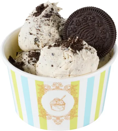 Vista 30 de Restaurantware Coppetta - Vasos de postre de 3 onzas, 50 tazas desechables para helado, tapas se venden por separado, cuencos de papel a cuadros