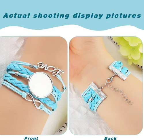 Vista 4 de 36 pulseras de sublimación en blanco para mujer, ajustes de bisel para hacer joyas, pulseras de transferencia de calor con hoja de aluminio