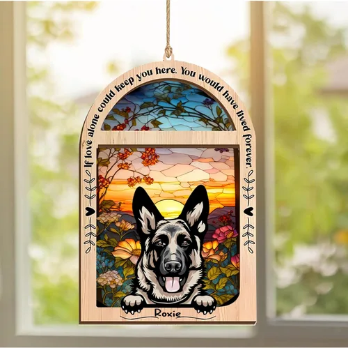 Vista 110 de LOVELYPOD Adorno de Navidad personalizado de sabueso afgano, atrapasoles con nombre, regalos de pérdida de mascotas, regalos para amantes