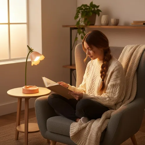 Vista 4 de magical JD Lámpara LED de escritorio inalámbrica, luz de mesa ajustable, cuello de cisne regulable, batería recargable, luz nocturna para cuidado