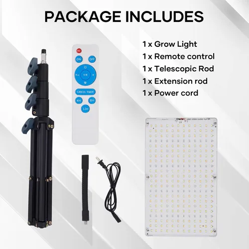 Vista 6 de Luz de cultivo de plantas para interiores, 264 luces LED de espectro completo con soporte de trípode ajustable con control remoto y función