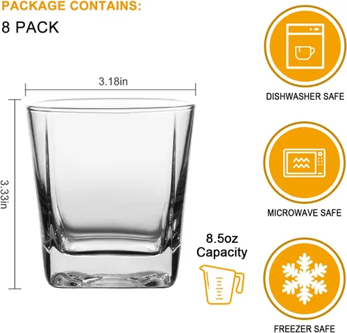 Vista 8 de Maredash Juego de 8 vasos para beber, juego de cristalería que incluye 8