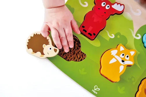 Vista 7 de Hape Forest Animal - Juego de rompecabezas táctil, multicolor, 5 x 2 pulgadas
