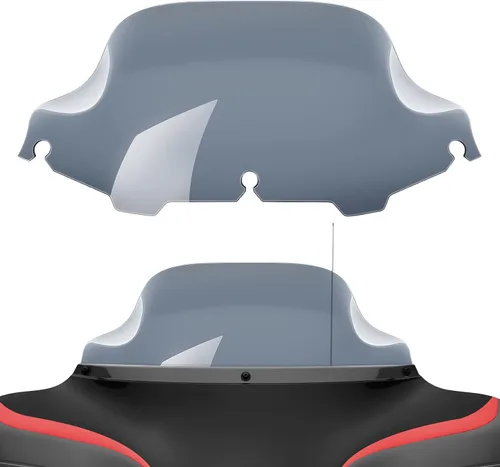 Vista 6 de Amazicha Parabrisas delantero negro de 6 pulgadas compatible con Harley Electra Street Glide Touring 1996-2013