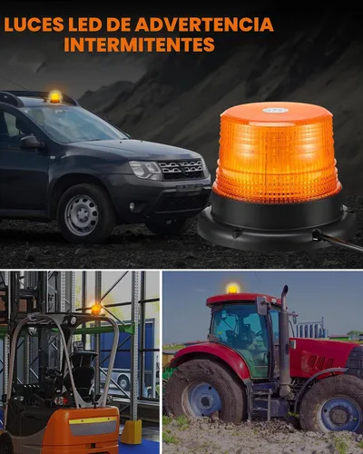 Vista 6 de Leelosp Paquete de 4 unidades de 60 luces de baliza intermitente ámbar, luz de advertencia de seguridad intermitente de 12V-24V ámbar con luz