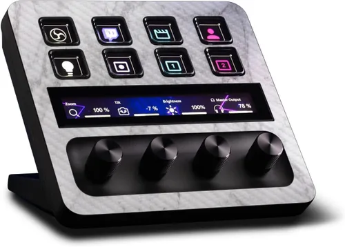 Vista 14 de MightySkins - Piel de fibra de carbono compatible con Elgato Stream Deck + madera gris Acabado de fibra de carbono texturizado protector