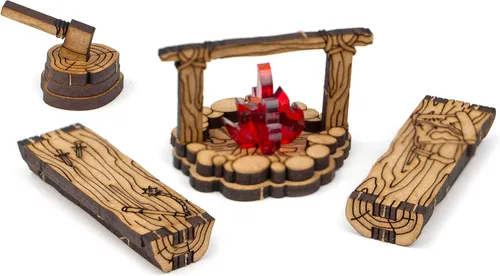 Vista 5 de TowerRex Adventurers Camp D&D Terreno, terreno de dispersión de muebles para miniaturas de 0.984 in, 1.260 in, 1.102 in, accesorios DND