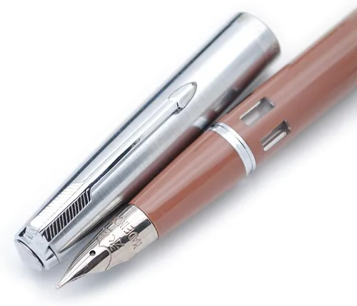 Vista 12 de czxwyst Pluma estilográfica Vacumatic con tapa de acero 601A (verde militar con ventana de tinta)
