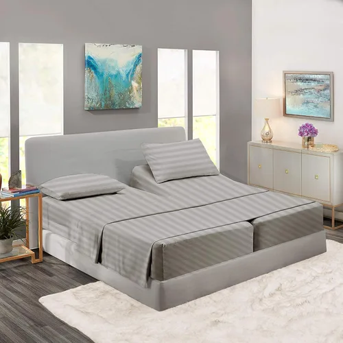 Vista 11 de Rajlinen Split Queen Sheet Sets for Adjustable Beds - Sheets for Sleep Number Bed 15" Deep Pocket - 100% Cotton Split Queen Bed Sheet Set - Split