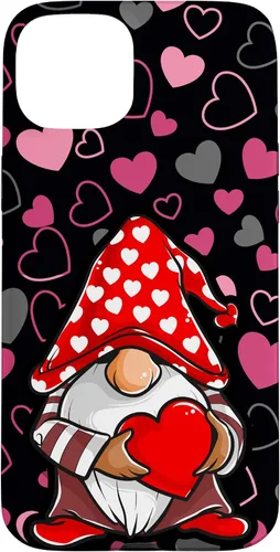 Vista 9 de Cute Gnome Valentine Heart Pattern Cozy Love Design Case for iPhone 17