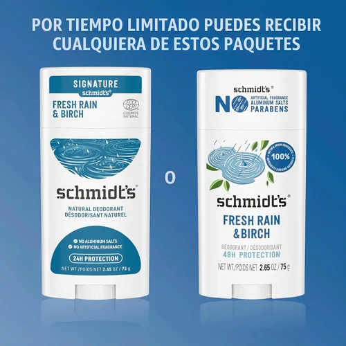 Vista 5 de Schmidt's Desodorante vegano sin aluminio Fresh Rain & Birch 2.65 oz 2