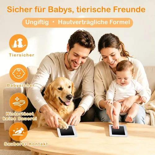 Vista 2 de Nabance Kit de huellas para perros y gatos, impresión de patas y nariz