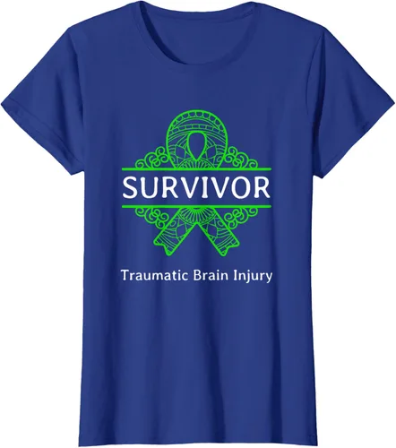 Vista 9 de Camiseta de concientización traumática con cinta verde para supervivientes de lesiones cerebrales, Negro, S