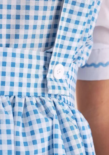 Vista 6 de Women's Kansas Girl Costume with Gingham Dress, Blouse, and Hair Ribbons - Classic Storybook Character Look