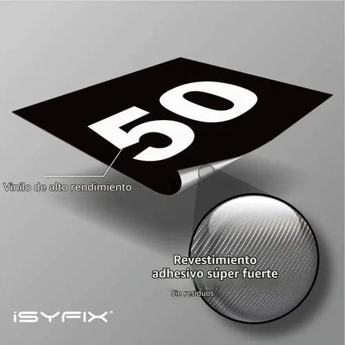 Vista 3 de iSYFIX Calcomanías negras de números consecutivos – 1 a 50, 1 pulgada, 1 juego – Vinilo autoadhesivo de alta calidad ideal para inventario