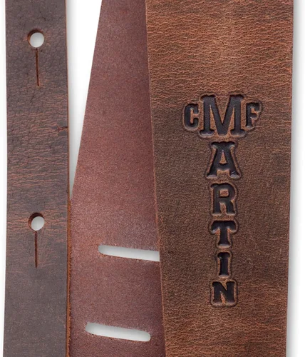 Vista 3 de C.F. MARTIN 18A0065 - Correa de piel para guitarra (2 1/8"), color marrón