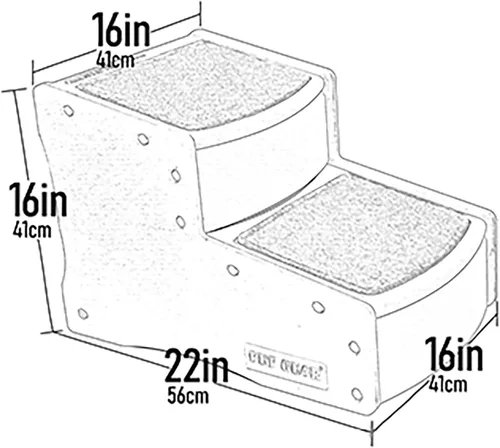 Vista 2 de Pet Gear Easy Step II - Escaleras para mascotas, grano de café, 2 escalones Para gatos/perros de hasta 150 libras, portátil, extraíble, lavable