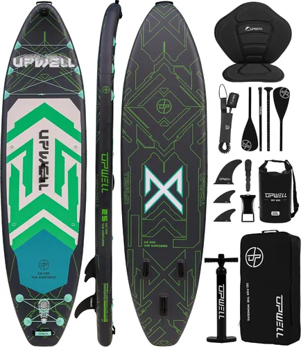 Vista 13 de UPWELL 11'6"×35" Extra Wide Inflatable Paddle Board, Stand Up Paddle Board for Youth & Adults, Stable Design, Premium SUP Accessories, 120L