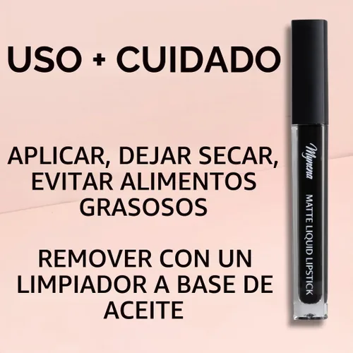 Vista 8 de Mynena Lápiz labial líquido mate rosa claro fresco Comodidad duradera A prueba de manchas resistente a transferencias Cobertura completa que