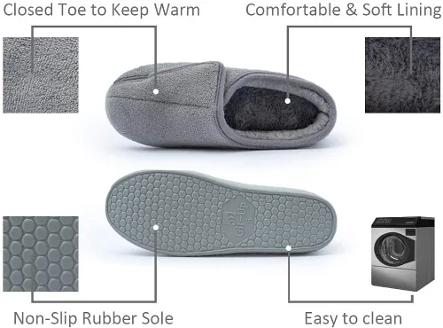 Vista 4 de Git-up Pantuflas diabéticas de espuma viscoelástica para mujer artritis edema ajustables puntera cerrada pies hinchados cómodas para interiores