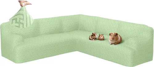 Vista 20 de Fundas para sofá seccional en forma de L de 1 pieza, fundas de esquina elásticas para sofá, funda de sofá antideslizante, lavable, fundas de sofá
