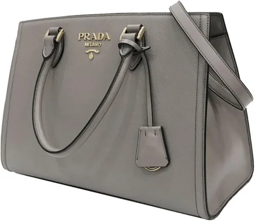 Vista 2 de Prada Saffiano suave becerro Argilla gris bolso 1BA228