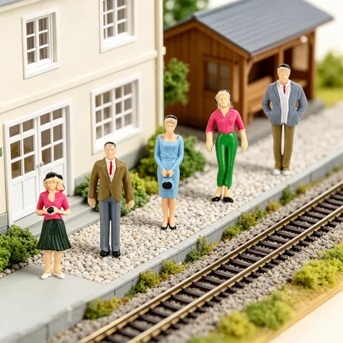 Vista 5 de Mini figuras de personas a escala 1:25, modelo pintado, paquete de 14