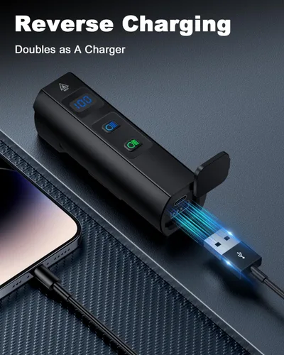 Vista 3 de Luces de bicicleta 2026 para conducción nocturna, luces de bicicleta recargables de 5000 mAh delanteras y traseras, 11+5 modos de juego de faros