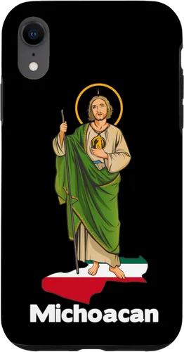 Vista 24 de Funda para iPhone 16 San Judas Tadeo con Michoacán México