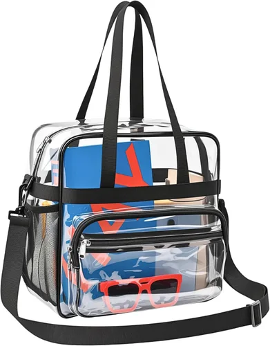 Vista 16 de Paxiland Clear Bag for Stadium Events, 12x6x12 inches Tote Bag with Detachable Reinforced Strap for Sports Concert and Work