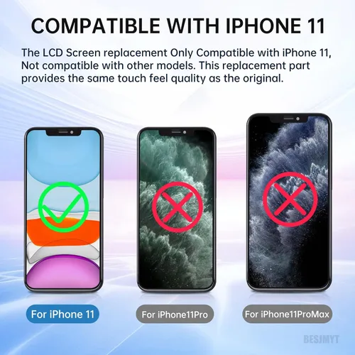 Vista 3 de Pantalla de repuesto para iPhone 11 con altavoz LCD de 6.1 pulgadas 3D Touch Digitizer Display Full Assembled Proximity Sensor Repair Front Glass
